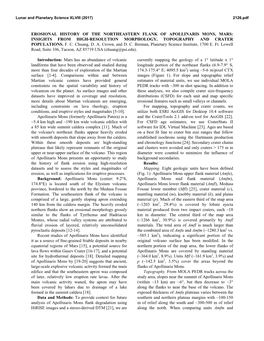 Erosional History of the Northeastern Flank of Apollinaris Mons, Mars: Insights from High-Resolution Morphology, Topography and Crater Populations