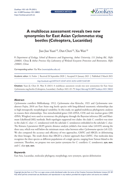 A Multilocus Assessment Reveals Two New Synonymies for East Asian