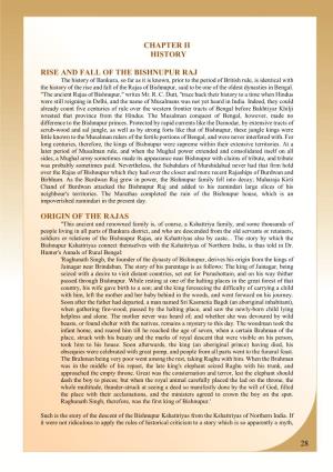 Chapter Ii History Rise and Fall of the Bishnupur Raj