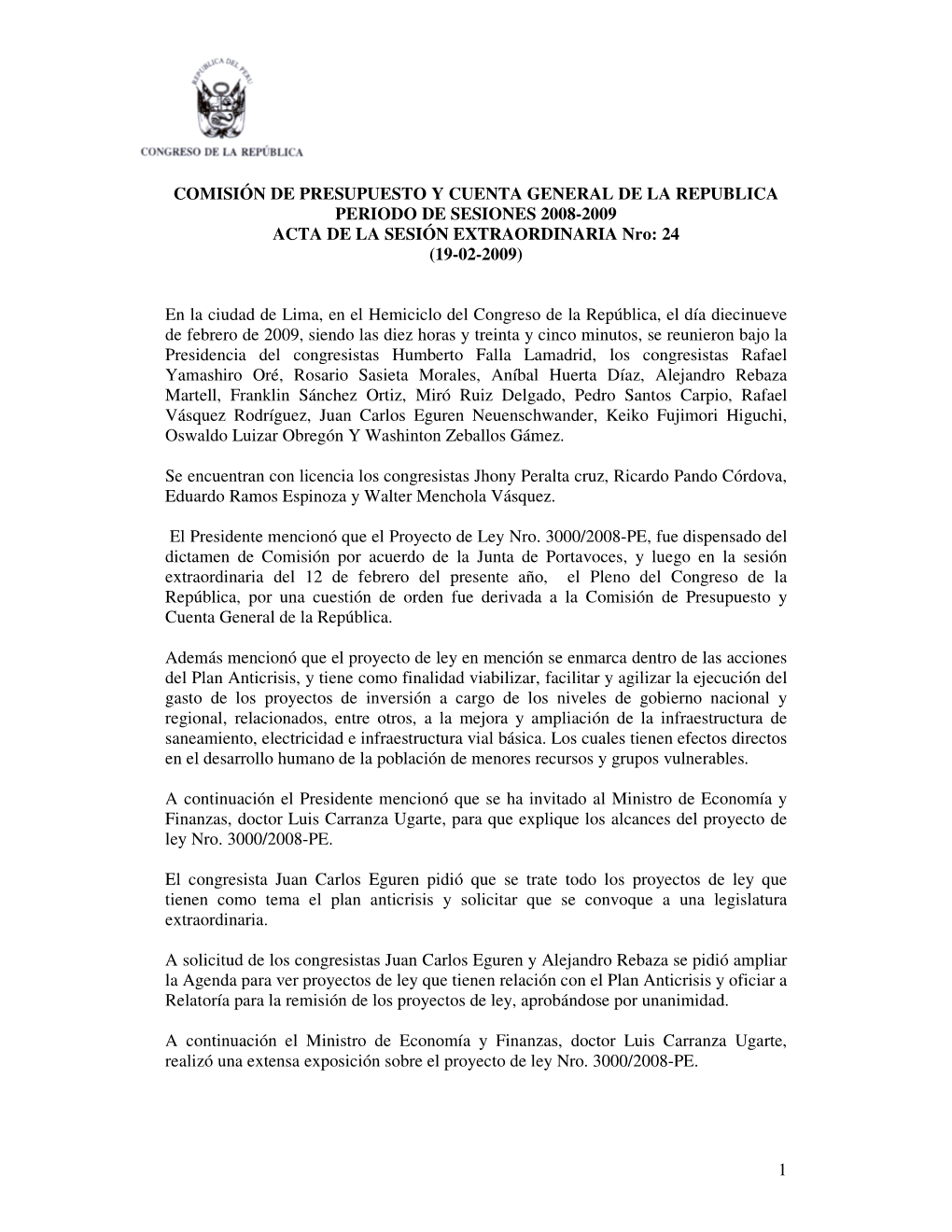 1 Comisión De Presupuesto Y Cuenta General De