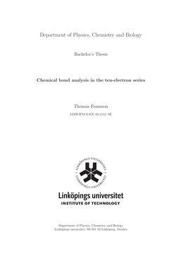 Chemical Bond Analysis in the Ten-Electron Series