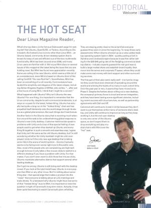 The Hot Seat Dear Linux Magazine Reader