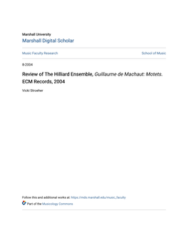 Review of the Hilliard Ensemble, Guillaume De Machaut: Motets