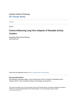 Factors Influencing Long-Term Adoption of Wearable Activity Trackers