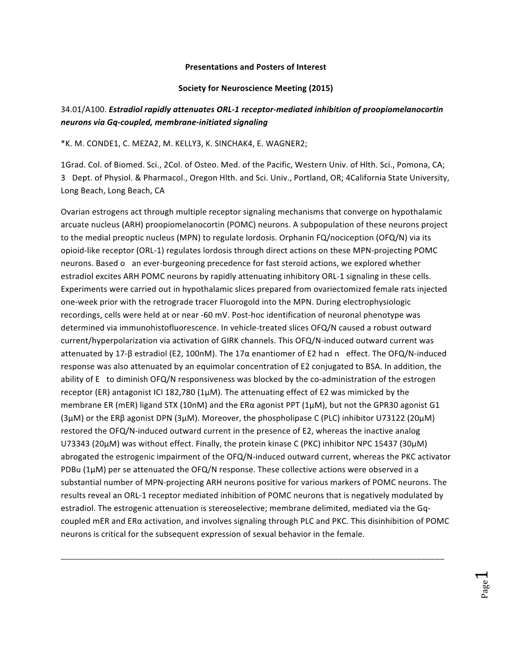 Sfn2015 Items of Interest