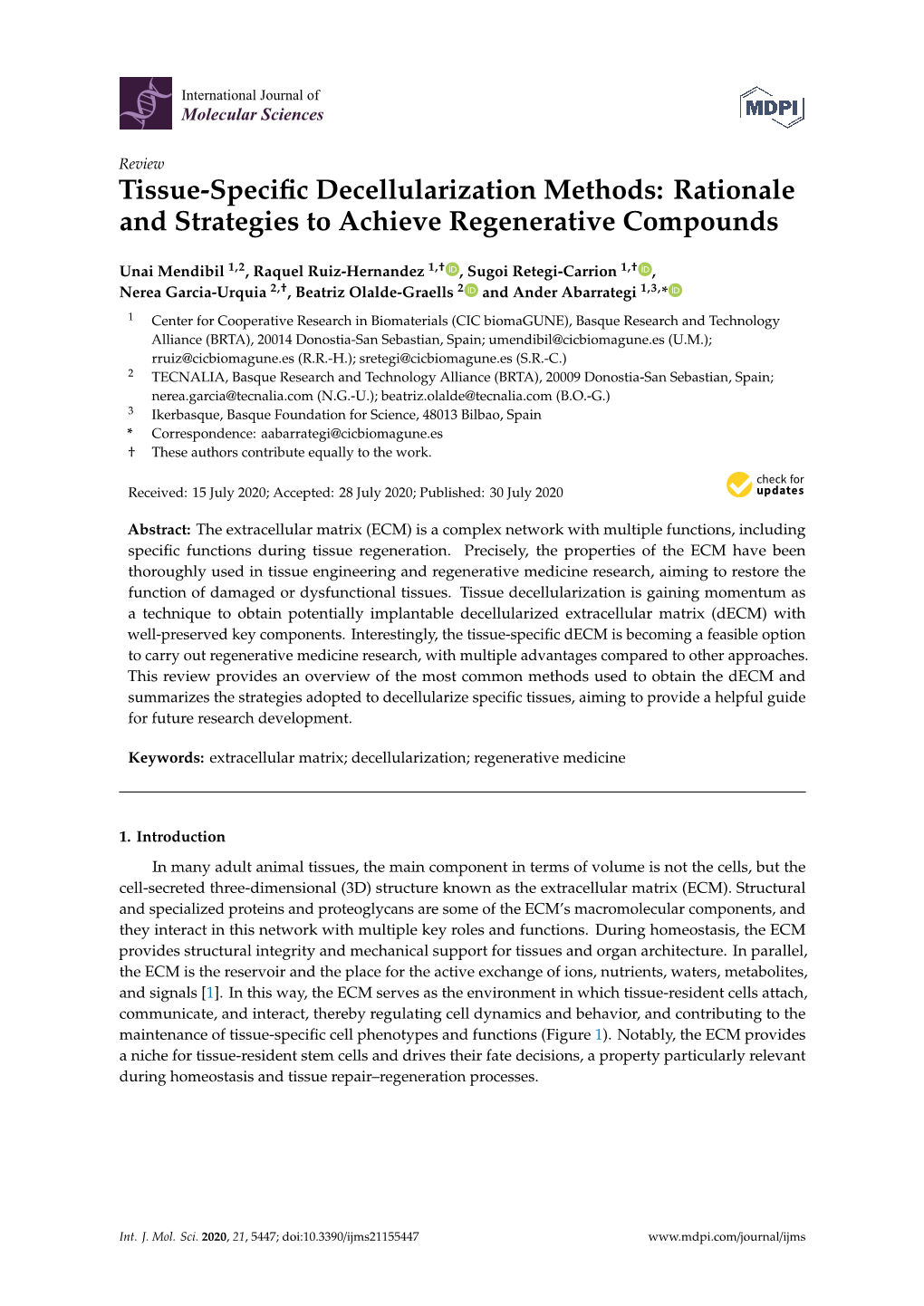 Tissue-Specific Decellularization Methods