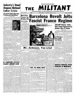 Barcelona Revolt Jolts Fascist Franco Regime