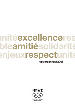 Rapport Annuel 2008 Fédérations Olympiques