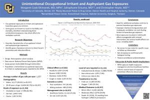 Uninten Onal Occupa Onal Irritant and Asphyxiant Gas Exposures