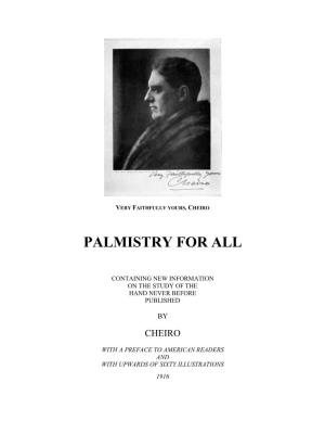 The Project Gutenberg Ebook of Palmistry for All, by Cheiro
