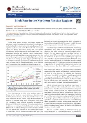 Birth Rate in the Northern Russian Regions