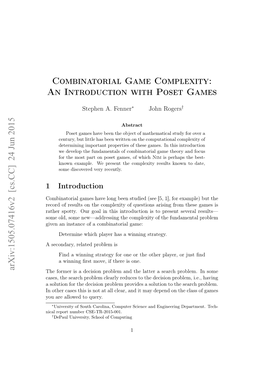 Combinatorial Game Complexity: an Introduction with Poset Games