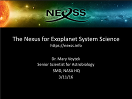 The Nexus for Exoplanet System Science