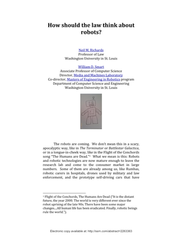How Should the Law Think About Robots.Pdf