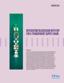 Integrating Blockchain with Erp for a Transparent Supply Chain