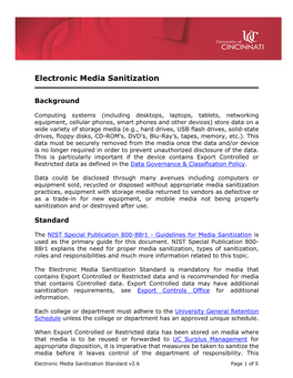 Electronic Media Sanitization Standard