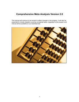 Comprehensive Meta Analysis Version 2.0