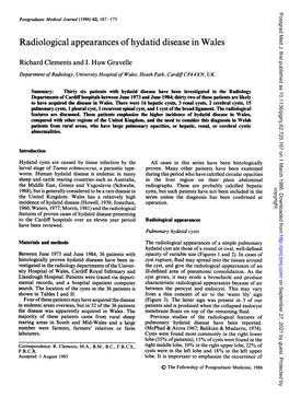 Radiological Appearances of Hydatid Disease in Wales 169
