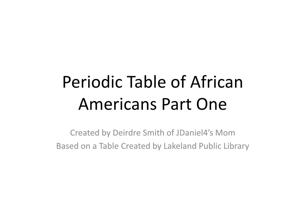 Periodic Table of Famous African Americans