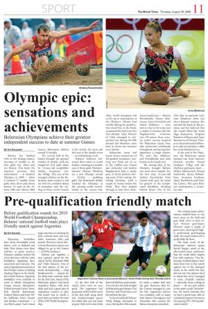 Olympic Epic: Sensations and Achievements