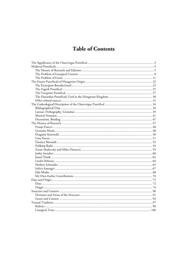 Table of Contents