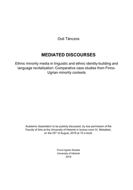 MEDIATED DISCOURSES Ethnic Minority Media in Linguistic