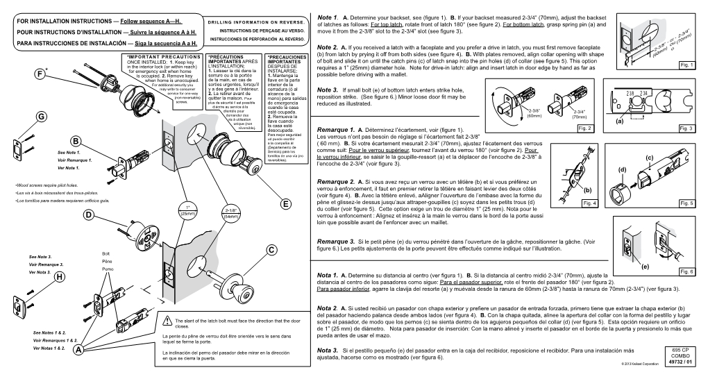 (C) of Latch Snap Into the Pin Holes (D) of Collar (See Figure 5).This Option 1 Fig