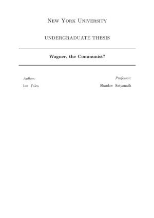 Wagner, the Communist?