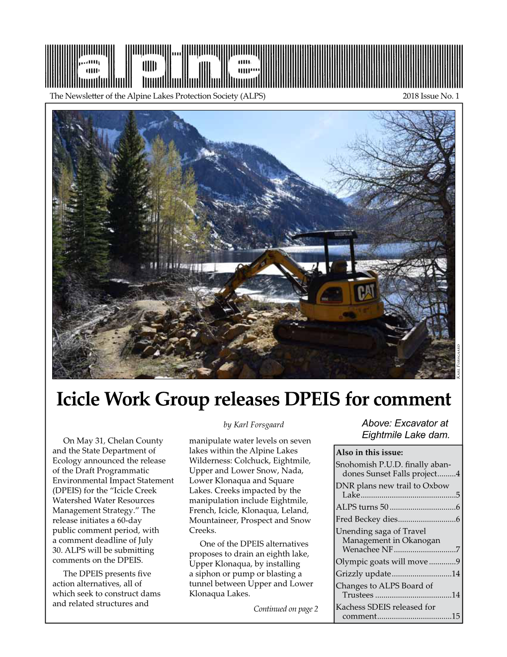 Icicle Work Group Releases DPEIS for Comment