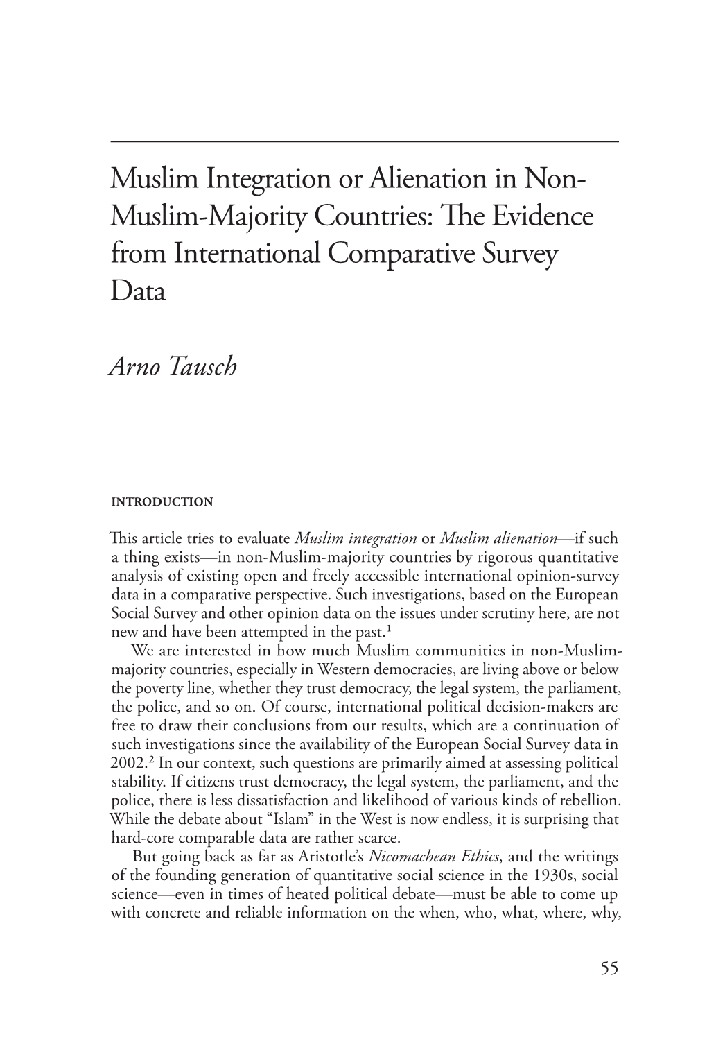 Muslim-Majority Countries: the Evidence from International Comparative Survey Data