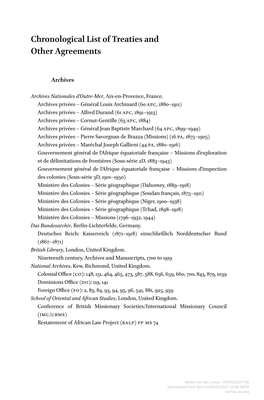 Chronological List of Treaties and Other Agreements