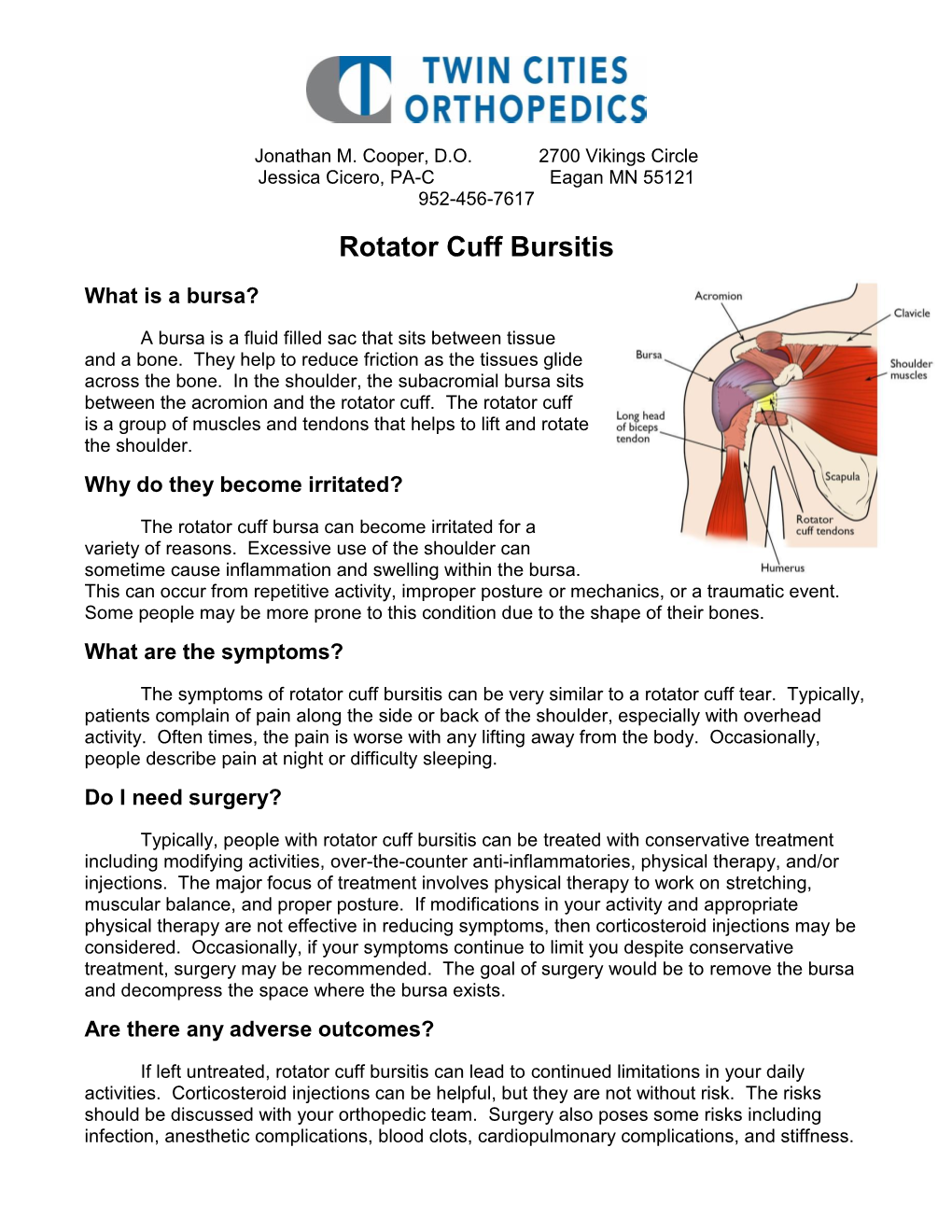 Rotator Cuff Bursitis - DocsLib