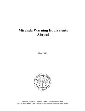Miranda Warning Equivalents Abroad