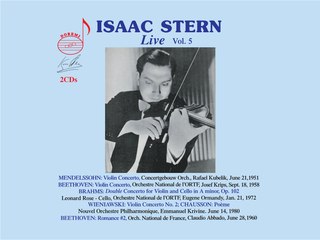 ISAAC STERN D O I Live Vol