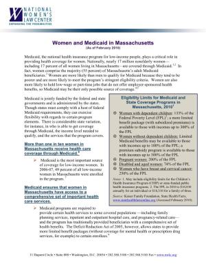 Women and Medicaid in Massachusetts (As of February 2010)