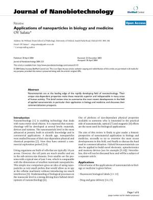 Journal of Nanobiotechnology Biomed Central