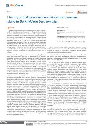The Impact of Genomics Evolution and Genomic Island in Burkholderia Pseudomallei