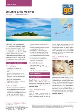 Sri Lanka & the Maldives