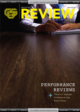 PERFORMANCE REVIEWS + the Art of Language Professional Help Branch News