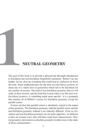 Neutral Geometry