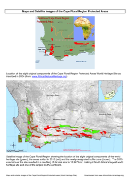 Maps and Satellite Images of the Cape Floral Region Protected Areas
