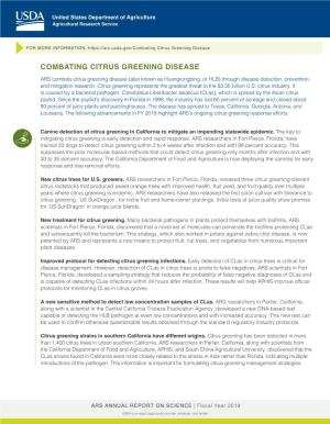 Combating Citrus Greening Disease