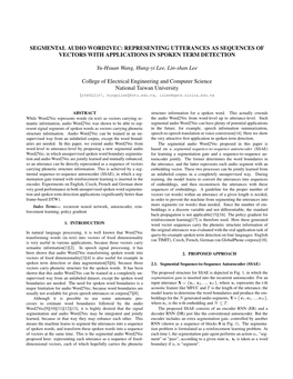 Segmental Audio Word2vec: Representing Utterances As Sequences of Vectors with Applications in Spoken Term Detection