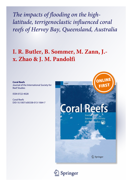 The Impacts of Flooding on the High- Latitude, Terrigenoclastic Influenced Coral Reefs of Hervey Bay, Queensland, Australia