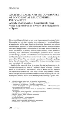 Architects, War, and the Governance of Socio-Spatial Relationships in Localities