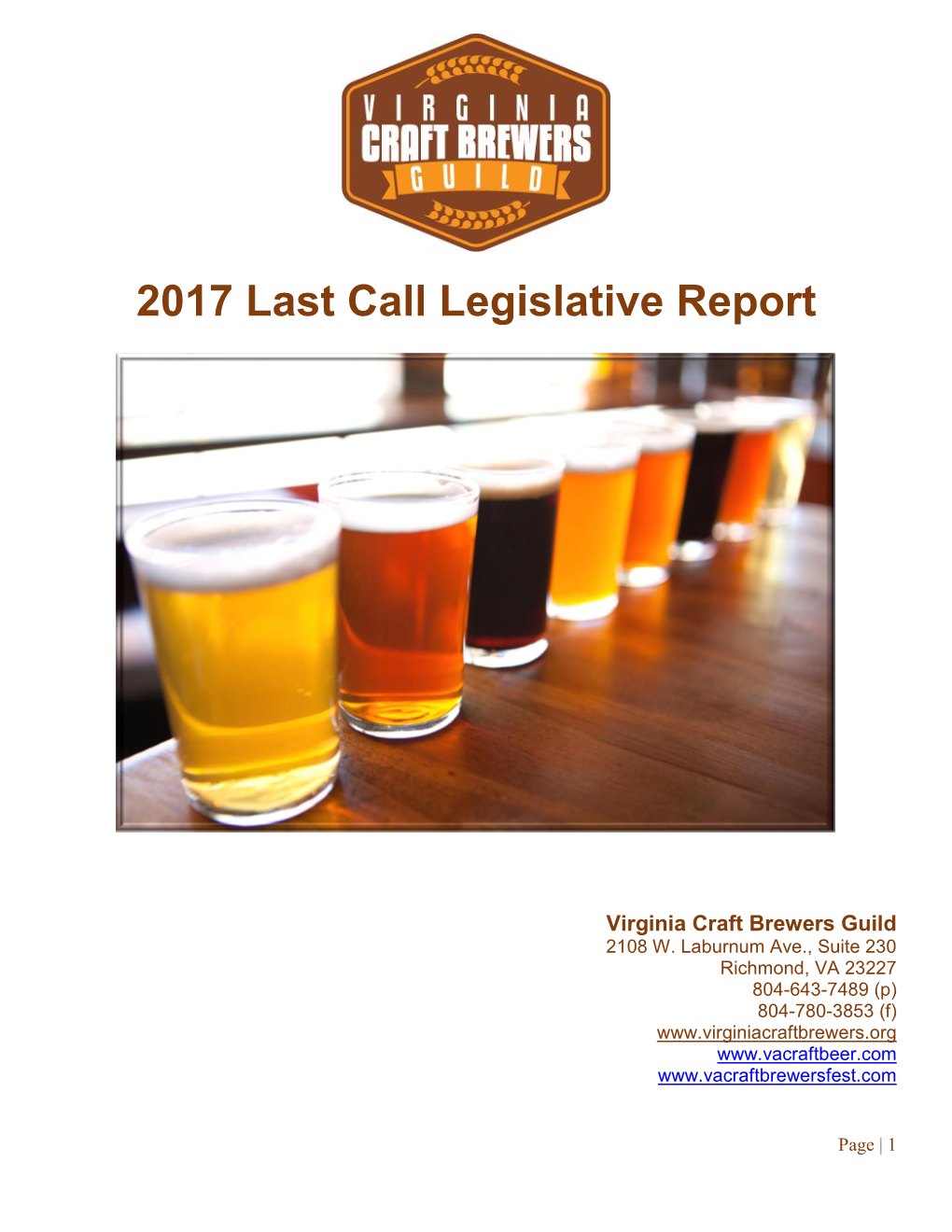 2017 Last Call Legislative Report