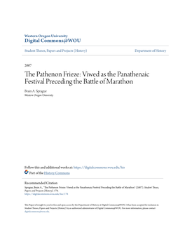 Viwed As the Panathenaic Festival Preceding the Battle of Marathon