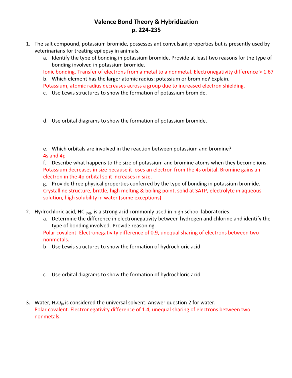 Valence Bond Theory