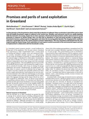 Promises and Perils of Sand Exploitation in Greenland