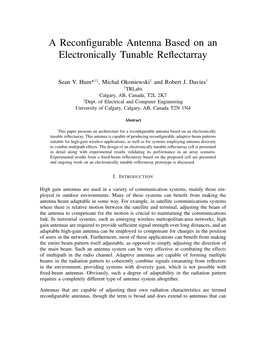 A Reconfigurable Antenna Based on an Electronically Tunable Reflectarray